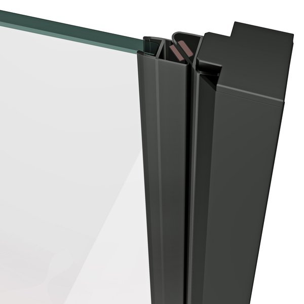 Двухстворчатая душевая дверь Ravak COSD2-120, профиль черный, прозрачное стекло
