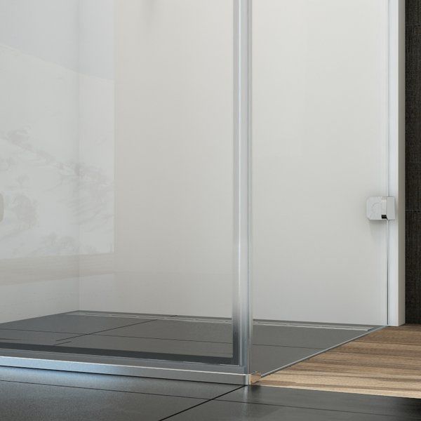 Душевая дверь Brilliant BSD2-100 B-L, левая, блестящий профиль, прозрачное стекло